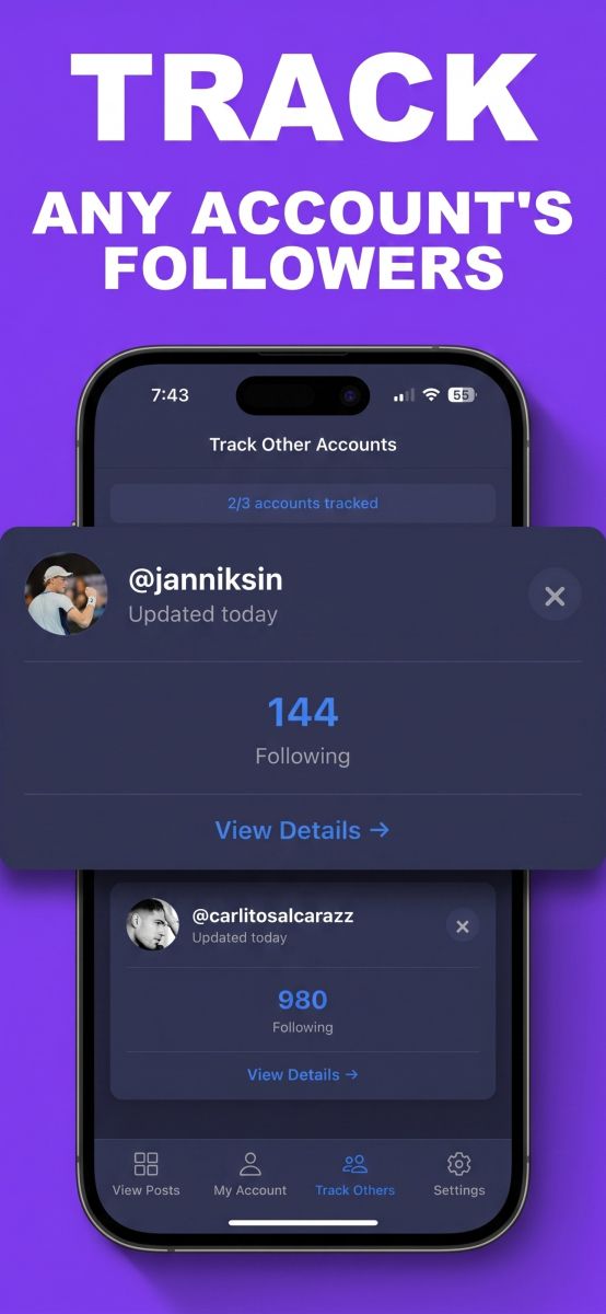 Track any account's followers